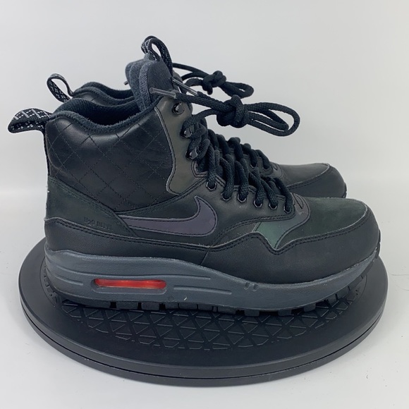 Nike Air Max 1 Mid Sneakerboot Black Water Repel 807307-001 Women’s Size 7 - Picture 6 of 14